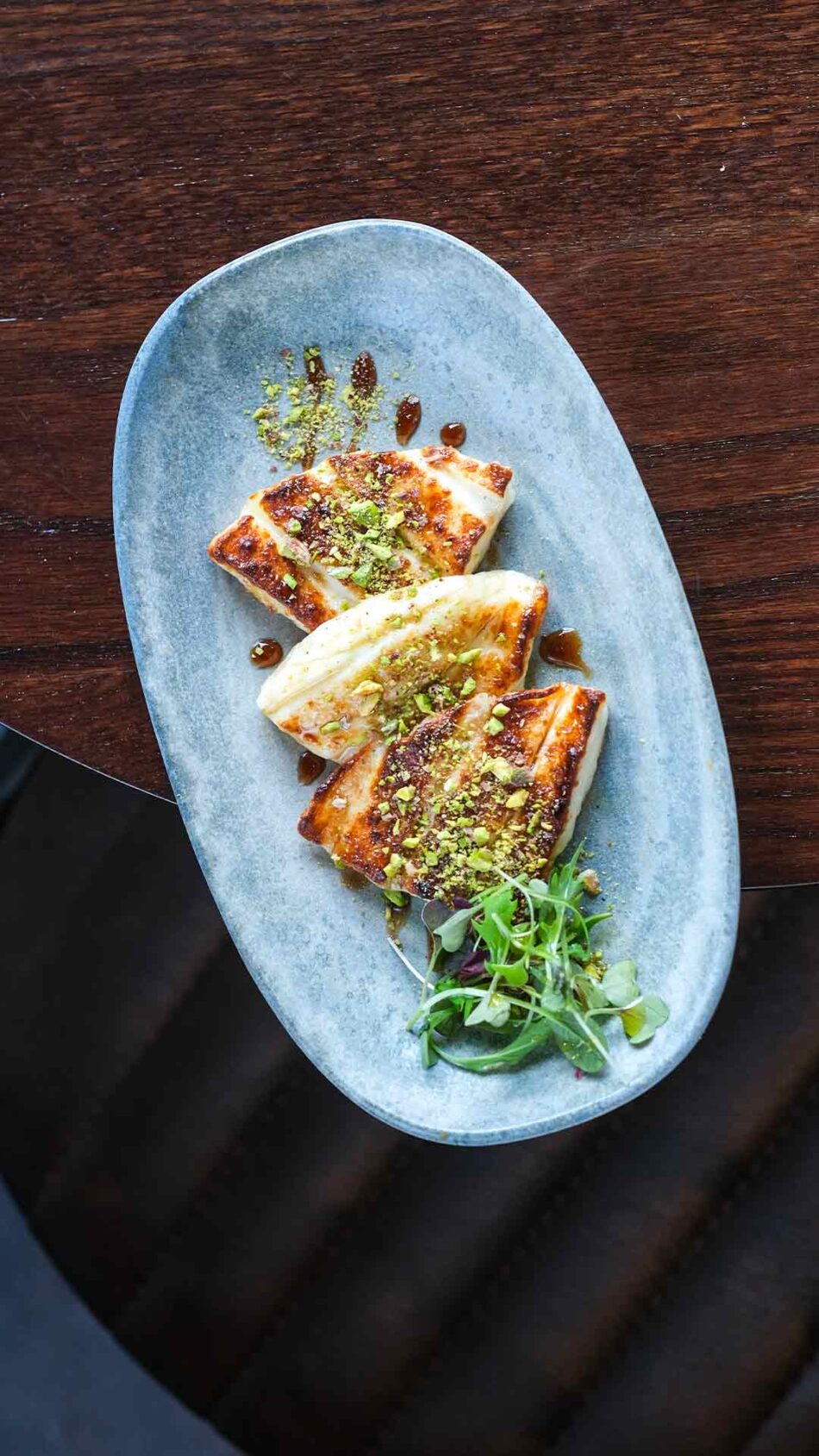 Grilled Halloumi Cheese with Pistachio