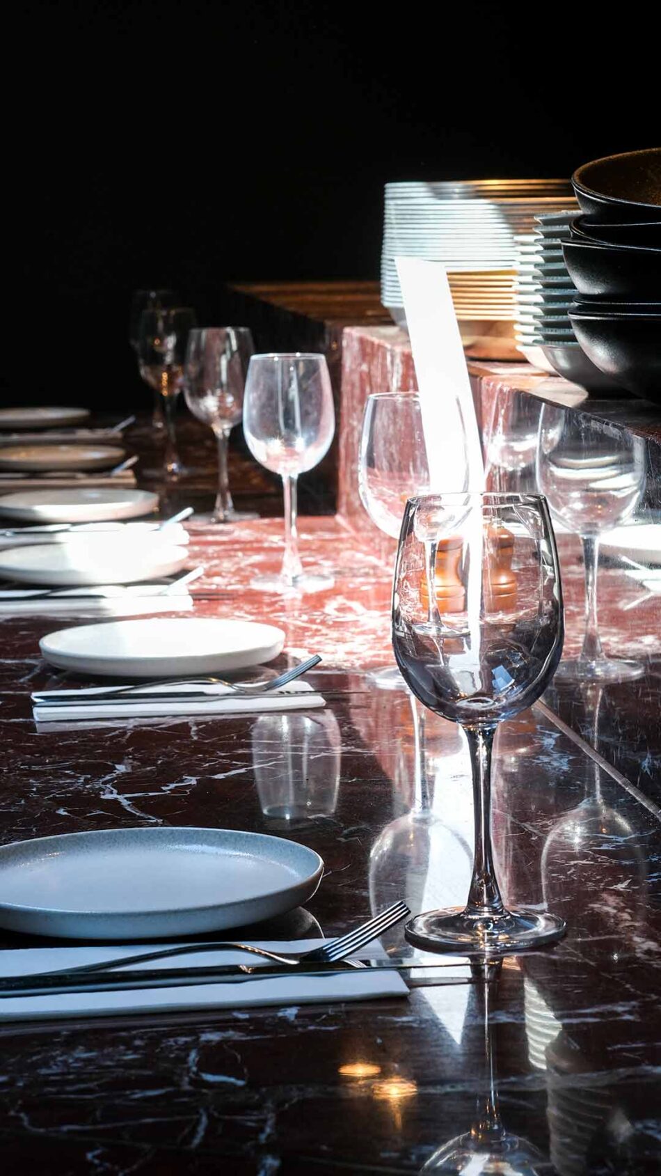 Elegant Glassware and Tableware Setting